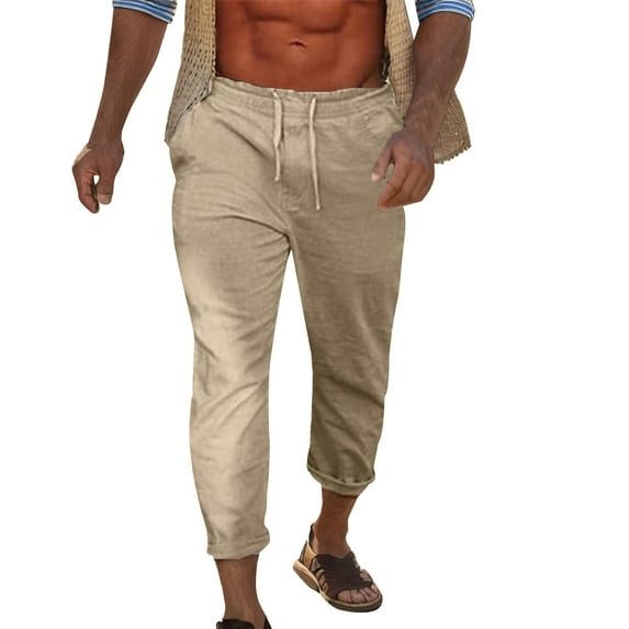 Vedolay Pants for Men Outdoor Full Long Pants Jogging Pants Urban Menswear Khaki,XL