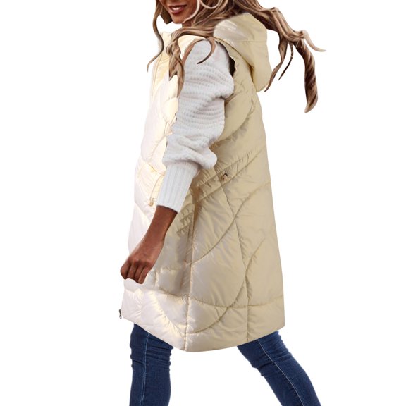 Vedolay Parka Jacket Women Business Casual Work Winter Fall Coat With Pockets White,2XL