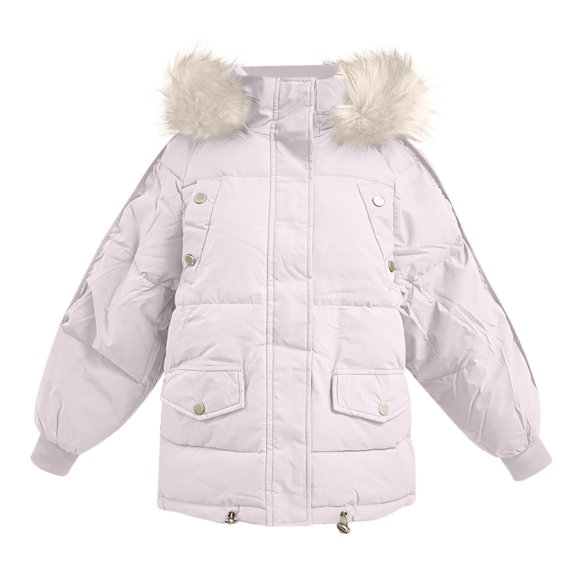 Vedolay Parka Jacket Women Hooded Zip Up Thickened Long Jacket Maxi Parka Coat White,S