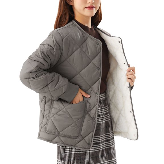 Vedolay Parka Jacket Women Open Front Long Sleeve Button Down Knit Cardigan Coat 2023 A,M