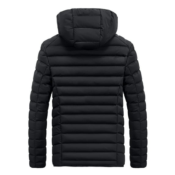 Vedolay Parka Jackets Coat for Men Solid Color Causal Winter Warm Thicken Overcoat Black,4XL
