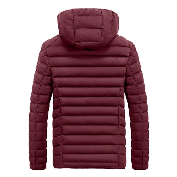 Vedolay Parka Jackets Coat for Men Solid Color Causal Winter Warm Thicken Overcoat Red,4XL