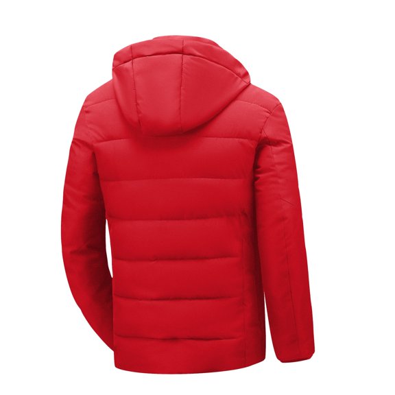 Vedolay Parka Jackets Coat for Men Waterproof Hooded Warm Coats Parkas Outwear Jackets Red,M