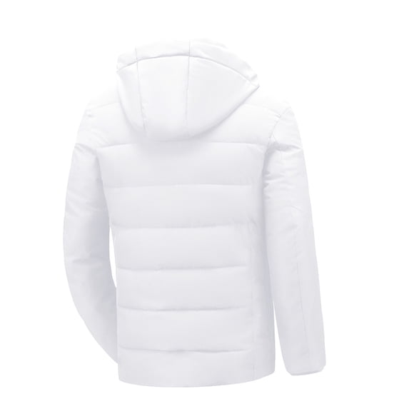 Vedolay Parka Jackets Coat for Men Waterproof Hooded Warm Coats Parkas Outwear Jackets White,M