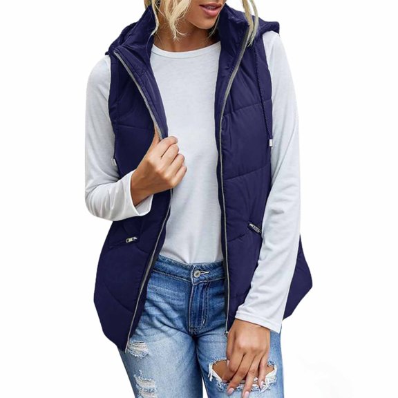 Vedolay Parka Jackets Coat for Women 2023 Long Hooded Trench Coats Lined Windbreaker Travel Jacket Blue,M