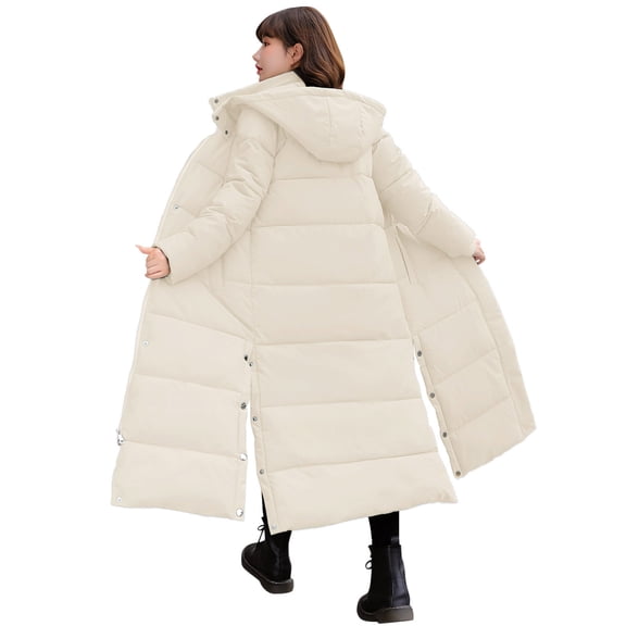 Vedolay Parka Jackets Coat for Women Waterproof Warm Long Jacket Parka with Hooded Warm Coats White,M
