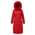 thumbnail image 1 of Vedolay Parkas for Women 2023 Solid Rain Jacket Outdoor Waterproof Hooded Raincoat Red,3XL, 1 of 5