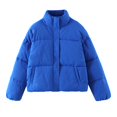 thumbnail image 1 of Vedolay Parkas for Women 2023 Warm Loose Plush Zip Hooded Jacket Coat Blue,M, 1 of 3