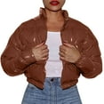 thumbnail image 1 of Vedolay Parkas for Women Lapel Collar Fall Coat Tops for Work Winter Brown,L, 1 of 4
