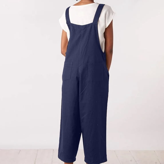 Vedolay Petite Jumpsuits For Women Women's Jumpsuits Ribbed One Piece Tank Tops Rompers Sleeveless Yoga Exercise Jumpsuits,Navy 3XL