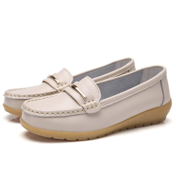 Vedolay Platform Casual Shoes Womens Loafers Cutout Breathable Comfort Soft sole Non-Slip Casual Shoes,Beige 8