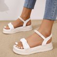 thumbnail image 1 of Vedolay Platform Sandals Women Women's Comfy Sandals Ultra-Comfy Breathable Wedge Peep Toe Dotmalls Sandals,White 8.5, 1 of 5