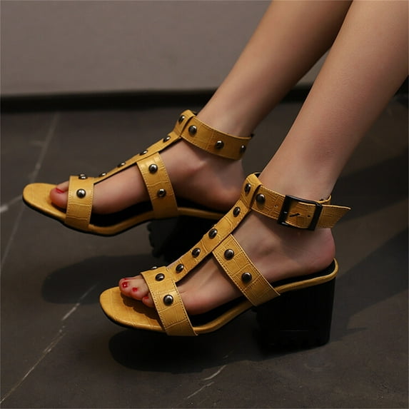 Vedolay Platform Shoes Flat Sandals for Women Casual Open Toe Summer Beach Sandals,Yellow 9