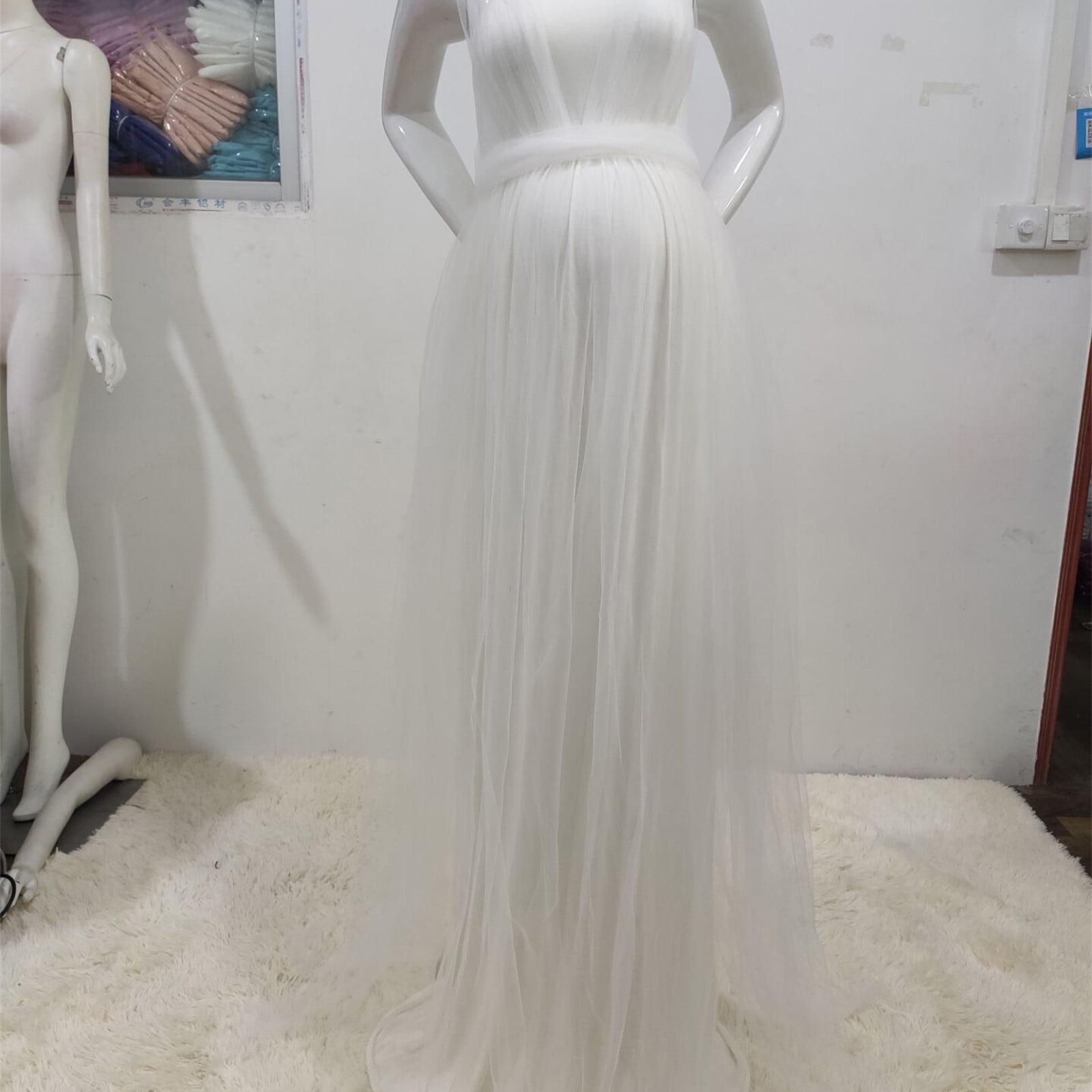 Vedolay Plus Size Maternity Photoshoot Dress, Pregnancy Photography Outfit  - Stretch Lace Off Shoulder, White S - Walmart.com