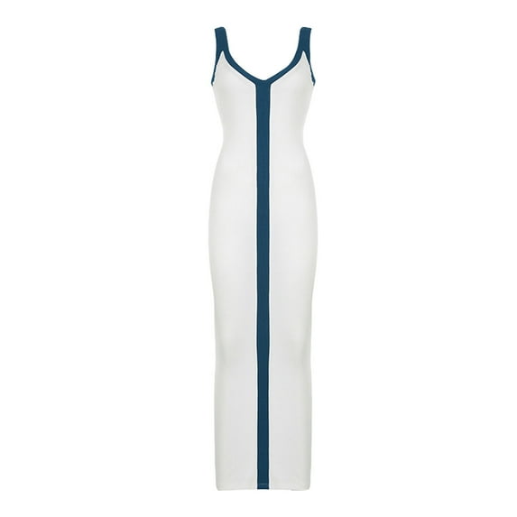 Vedolay Plus Size Maxi Dress For Women Women's Elegant Vintage Cotton Casual Floral Print Work Party A-Line Swing Dress with Pockets,White L