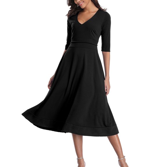 Vedolay Plus Size Maxi Dress For Women Women's Summer Casual Sleeveless Crewneck Swing Sundress Fit & Flare Flowy Tiered Maxi Dress with Pockets,Black S