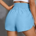 thumbnail image 1 of Vedolay Womens Solid Color High Elastic Waist Yoga Sports Shorts,Blue XXL, 1 of 5