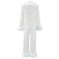 thumbnail image 1 of Vedolay Plus Size Sleepwear For Women Women Pajama Sets 2 Piece Short Sleeve Button Tops and Shorts Pjs Summer Outfits,White M, 1 of 5