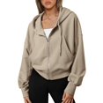 thumbnail image 1 of Vedolay Plus Size Sweatshirts for Women Fashion 2023 Print Long-Sleeved Sweatshirt Casual Blouse Pullover Tops Jackets for Women Beige,2XL, 1 of 5