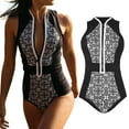 thumbnail image 1 of Vedolay Plus Size Swimsuit For Women Women's V Neck Leopard Print One Piece Swimsuit,A M, 1 of 5