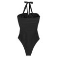 thumbnail image 1 of Vedolay Plus Size Swimsuit Women's One Piece Bathing Suit Plus Size Swimsuit Tummy Control Front Zipper Swimwear,Black S, 1 of 5