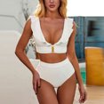 thumbnail image 1 of Vedolay Plus Size Swimsuits Women Two Piece Swimsuit Tummy Control Tankini Bathing Suits Racerback Tank Tops with Bottoms Blouson Swimwear,White M, 1 of 5