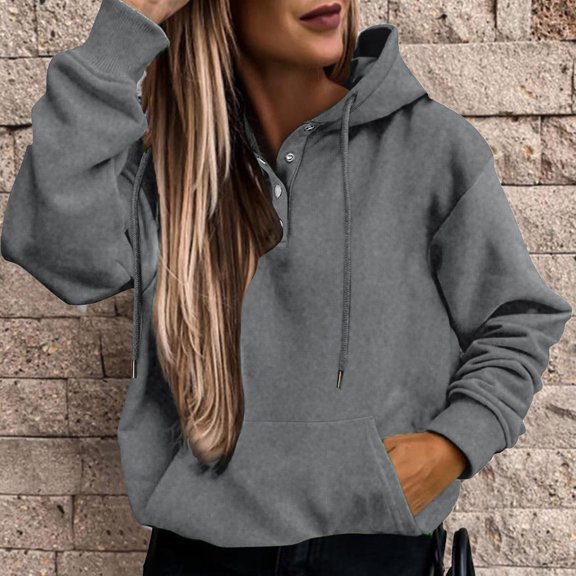 Vedolay Plus Size Tops Hoodies for Women 2023 Fall Fashion 2023 Long Sleeve Pullover Tops Casual Crewneck Sweatshirts,Gray L
