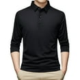 thumbnail image 1 of Vedolay Polo Shirt for Men Casual Long Sleeve Tops for Men Loose Fit Blouse Black,M, 1 of 5
