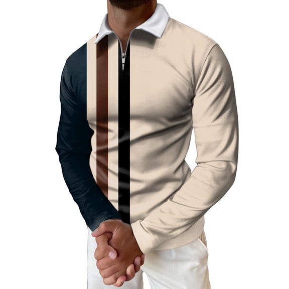 Vedolay Polo Shirts for Men 2023 Men's and Big Men's Long Sleeve Polo Shirt Black,2XL