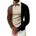 thumbnail image 1 of Vedolay Polo Shirts for Men Long Sleeve Polo Shirts Casual Slim Fit Soft Pocket Shirt Khaki,2XL, 1 of 5
