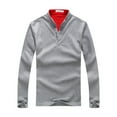 thumbnail image 1 of Vedolay Polos for Men Long Sleeve Button Down Casual Tops 2023 Gray,3XL, 1 of 4