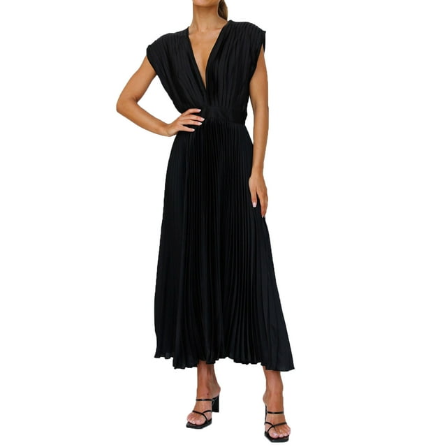 Vedolay Prom Dresses for Teens 2024 Puffy Sleeve V Neck Tea Length