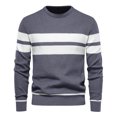 thumbnail image 1 of Vedolay Pullover Sweaters for Men Casual Slim Fit Pullover Long Sleeve Knitted Pullover Sweaters Grey,S, 1 of 2