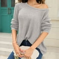 thumbnail image 1 of Vedolay Pullover Sweaters for Women 2023 Fall Casual Long Sleeve V Neck Ribbed Knit Pullover Sweater,Gray XXL, 1 of 4