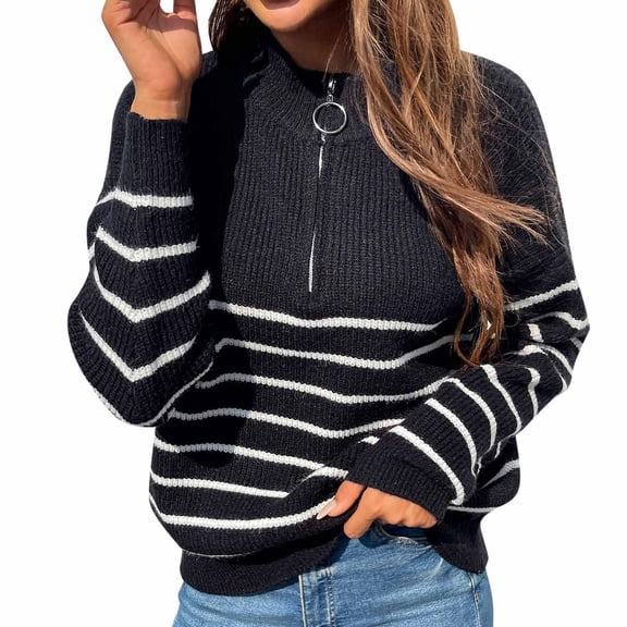 Vedolay Pullover Sweaters for Women Long Sleeve Pullover Sweaters Winter Warm Tops Black,M