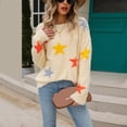 thumbnail image 1 of Vedolay Pullover Sweaters for Women Sweaters for Women Trendy Long Sleeve Loose Fit Tops 2023,Beige S, 1 of 5