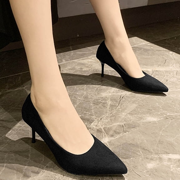 Vedolay Pumps For Women High Heel Pumps for Women Closed Toe Heels Bride Wedding Evening Party Dress Shoes,Black 7