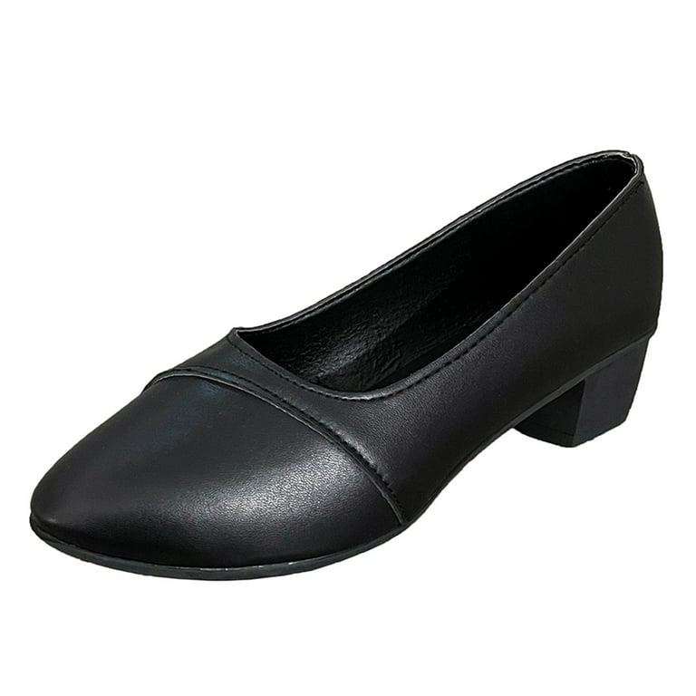 Comfortable low heel black dress shoes online