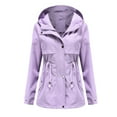 thumbnail image 1 of Vedolay Raincoat Women Fashion Soft Anorak Jacket Casual Parka Coat Purple,L, 1 of 5