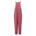 thumbnail image 1 of Vedolay Romper Women's 2023 Summer Jumpsuit Casual Short Sleeve Wrap V Neck Belted Wide Leg Pants Rompers,Watermelon Red M, 1 of 4
