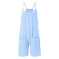 thumbnail image 1 of Vedolay Rompers For Women Dressy Jumpsuits for Women Halter Sleeveless Party Club Outfits 2 Piece Hight Waist Pant Set Hollow Out Rompers,Blue XL, 1 of 4