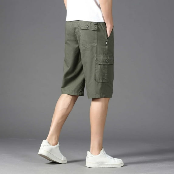 Vedolay Running Short Men's Casual Shorts Drawstring Elastic Waist Running Streetwear Shorts with Pockets,Army Green M