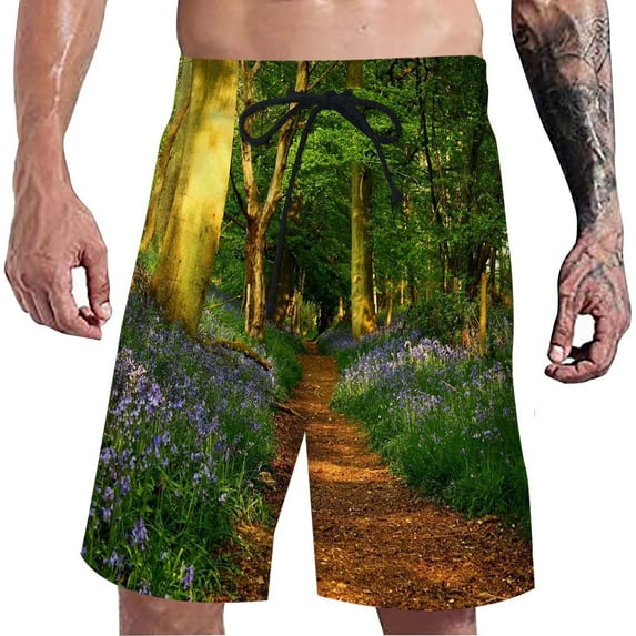 Vedolay Running Shorts Cotton Shorts Men, Mens Cotton Shorts Casual Loose Fit Lightweight Elastic Waist Shorts Summer Beach Shorts,Green XXL