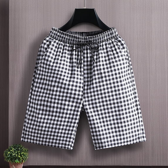 Vedolay Running Shorts Shorts For Men Spring Printed Cotton Shorts Mens Loose Casual Elastic Waist Shorts,Gray XXL