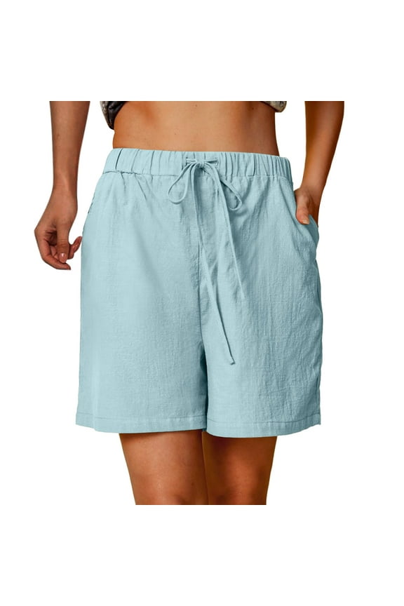 Running Shorts Womens 7 inch Inseam Super Comfy Bermuda Walking Shorts,Blue S