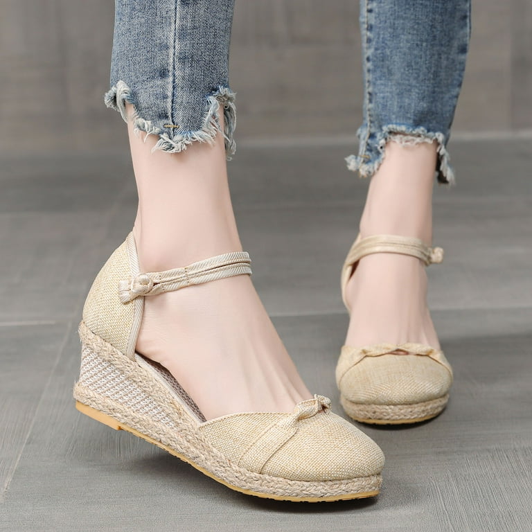 Beige low wedges outlet