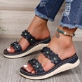 thumbnail image 1 of Vedolay Sandals for Women Casual Wedge Sandals for Women Summer Comfortable Walking Ankle Strap Buckle Shoes,Brown 7, 1 of 5