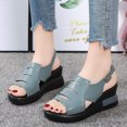 thumbnail image 1 of Vedolay Sandals for Women Casual Wedge Women's Casual Summer Square Open Toe Wedge Sandals,Green 9, 1 of 5