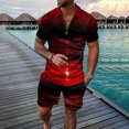 thumbnail image 1 of Vedolay Set For Men Casual Summer Men's Short Sets Outfits 2 Piece Summer Tracksuit Short Sleeve Shirt and Shorts Set,Red 3XL, 1 of 3
