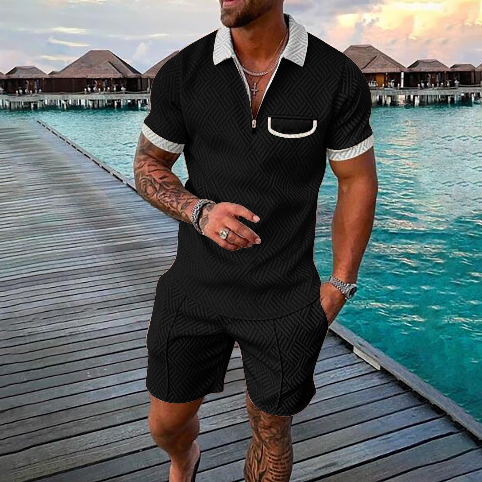 Whats On+Sale for Workout Sets for Men Exercise Gym 2 Piece
